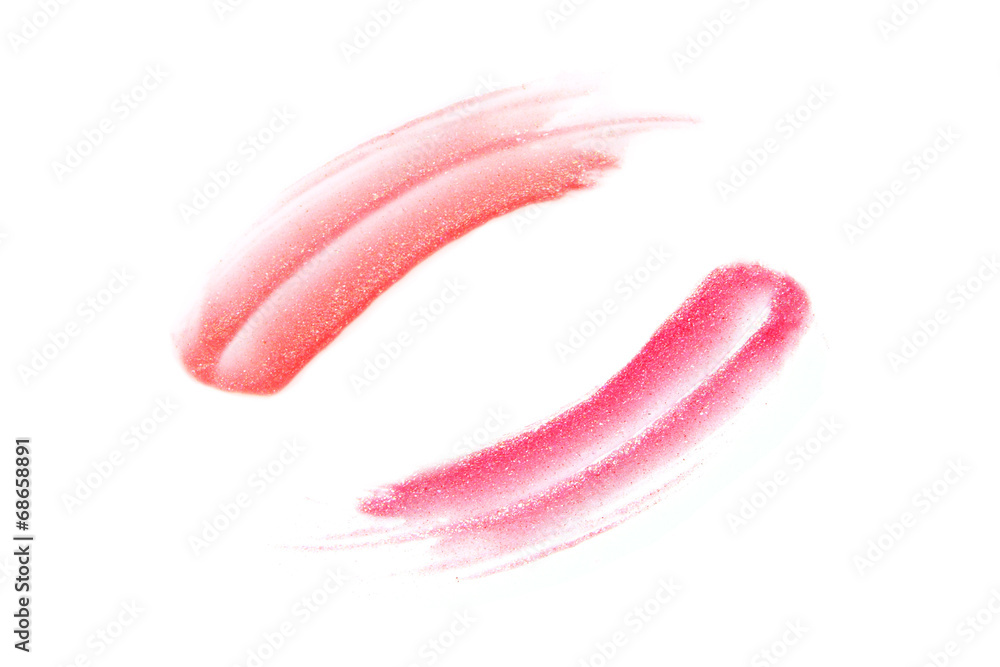 Fototapeta premium lip gloss samples isolated on white