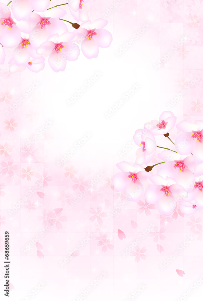 桜　年賀状　背景