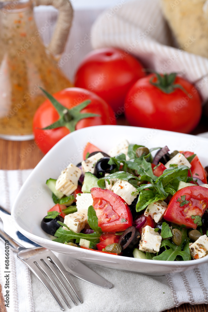 Greek vegetable salad with feta cheese Greek vegetable salad with feta cheese