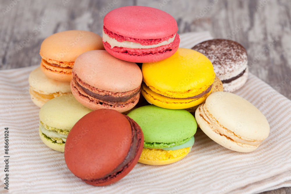 Macaroons on a wooden table Macaroons on a wooden table