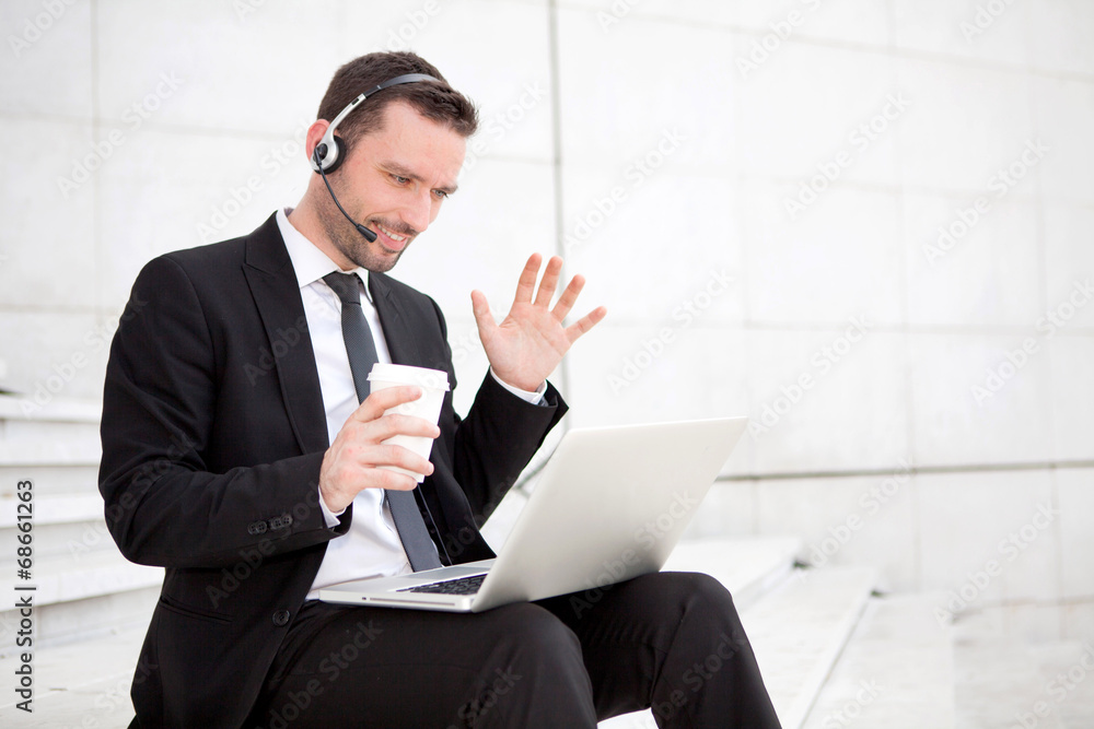 Businessman never stops working !