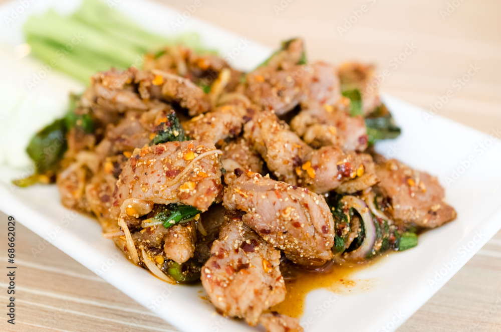 Grilled Pork in North Eastern Thai Style Spicy Salad Grilled Pork in North Eastern Thai Style Spicy Salad