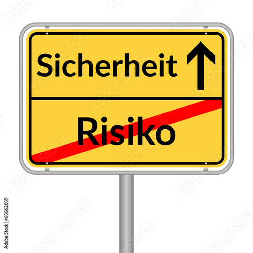 Sicherheit Risiko Schild