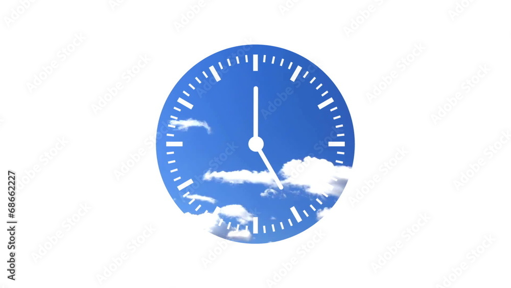 Clock Time Lapse with cloud and sky