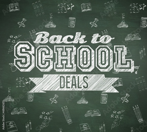 Composite image of back to school deals message