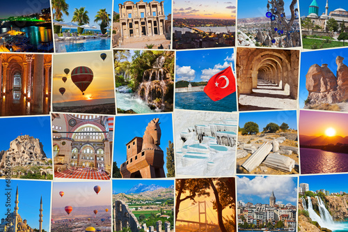 Fototapeta Naklejka Na Ścianę i Meble -  Stack of Turkey travel images