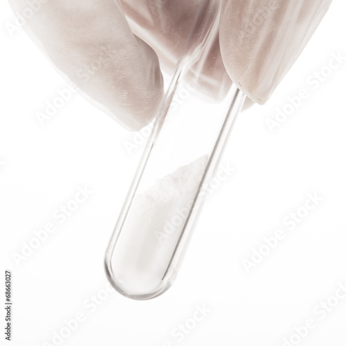 Test Tube With White Powder