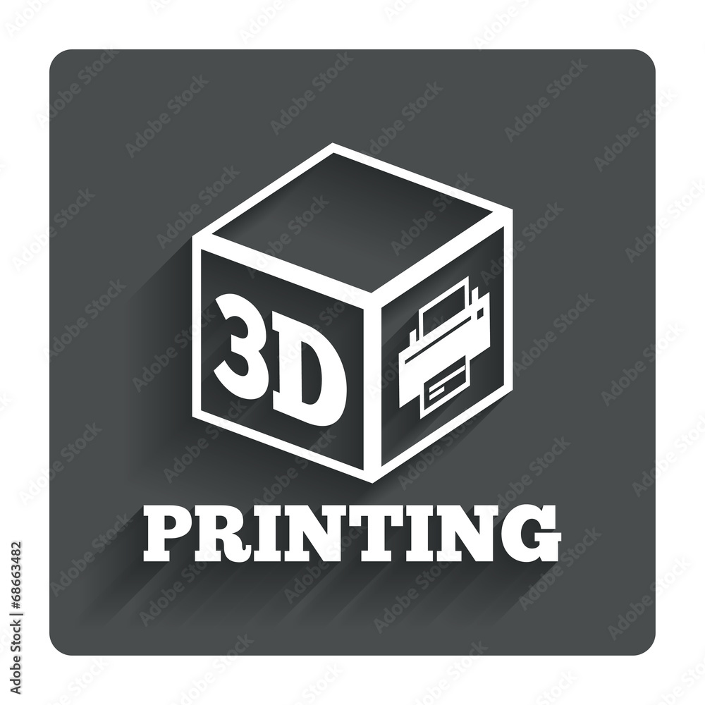 3D Print sign icon. 3d cube Printing symbol. 3D Print sign icon. 3d cube Printing symbol.