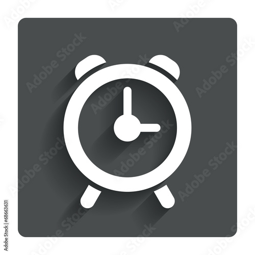 Alarm clock sign icon. Wake up alarm symbol.
