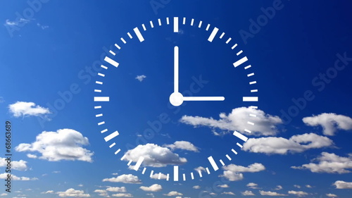 Clock Time Lapse with cloud and sky