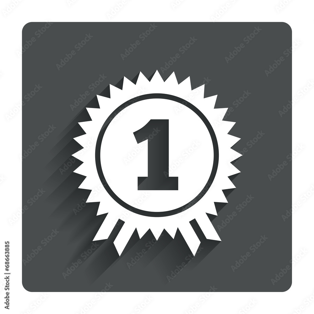 First place award sign icon. Prize for winner. First place award sign icon. Prize for winner.