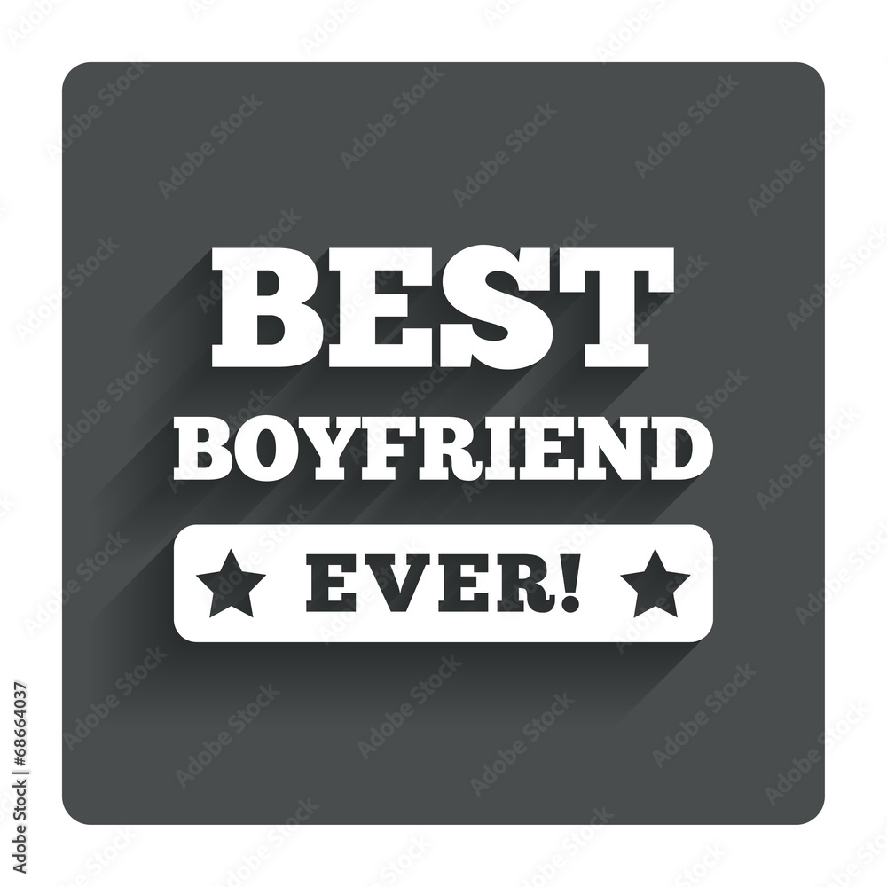 Best boyfriend ever sign icon. Award symbol.