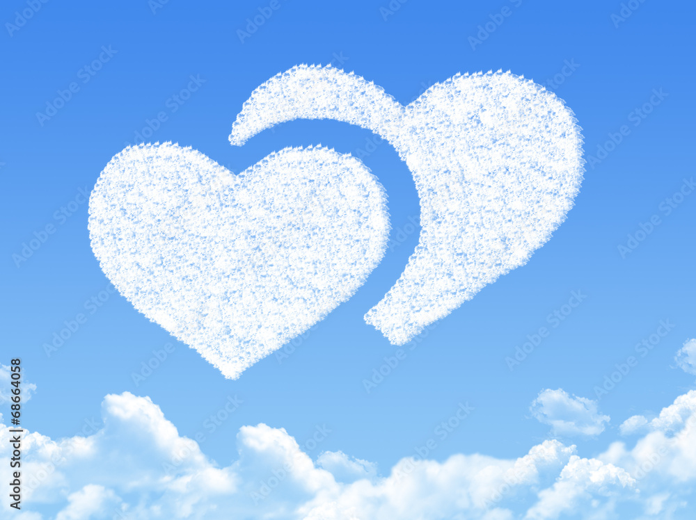 heart concept cloud shape heart concept cloud shape