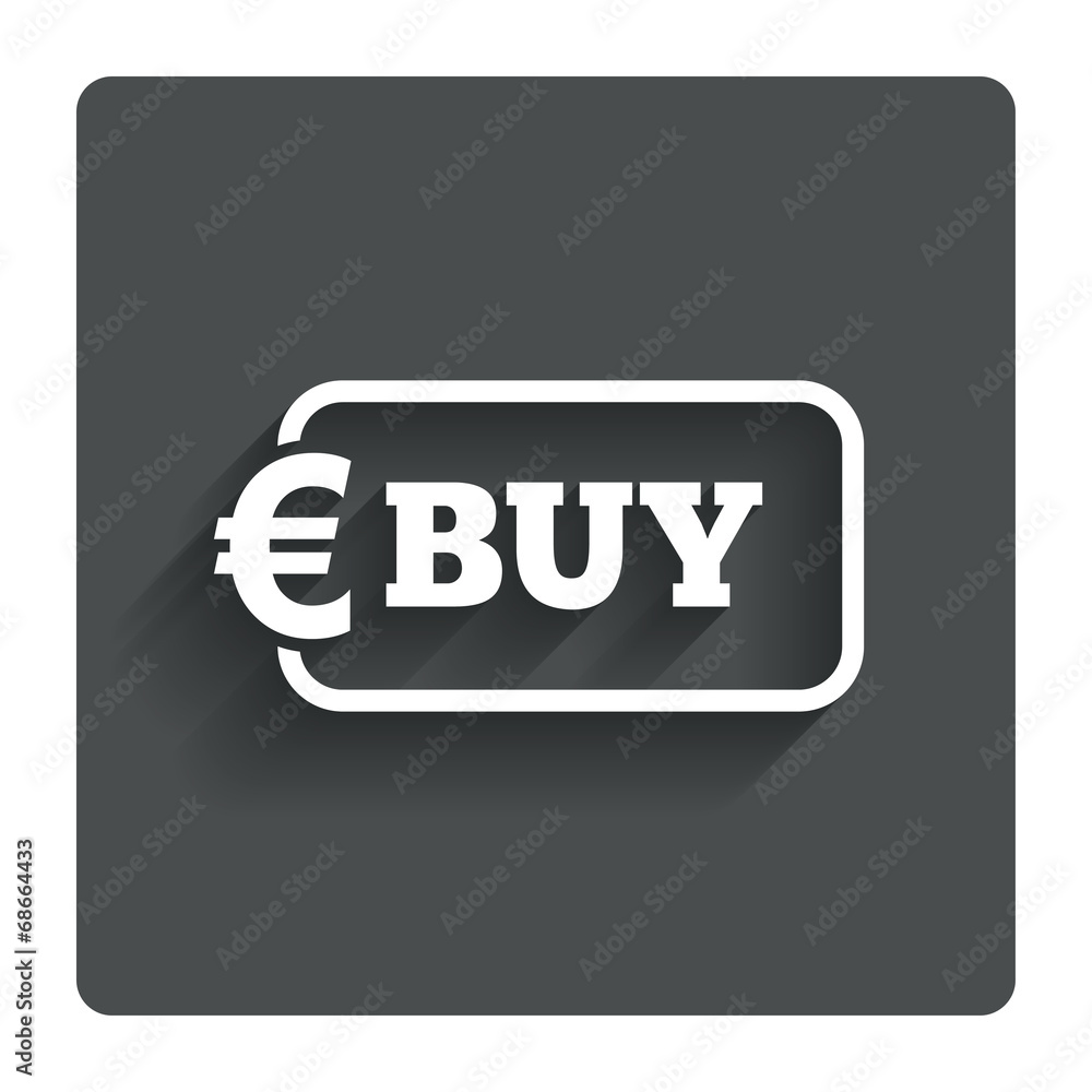 Buy sign icon. Online buying Euro button. Buy sign icon. Online buying Euro button.