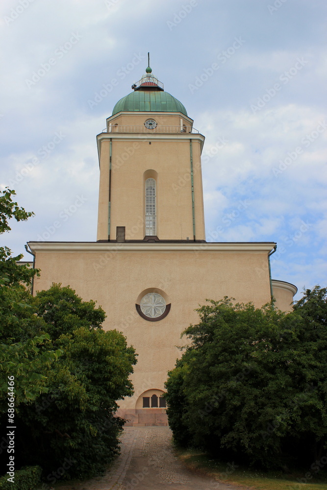 Fototapeta premium Die Kirche der Festungsinsel Suomenlinna bei Helsinki