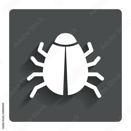 Bug sign icon. Virus symbol. Software bug error