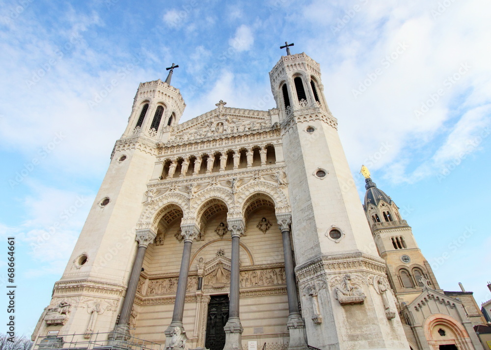 Basilica of Notre-Dame de Fourviere in Lyon, France