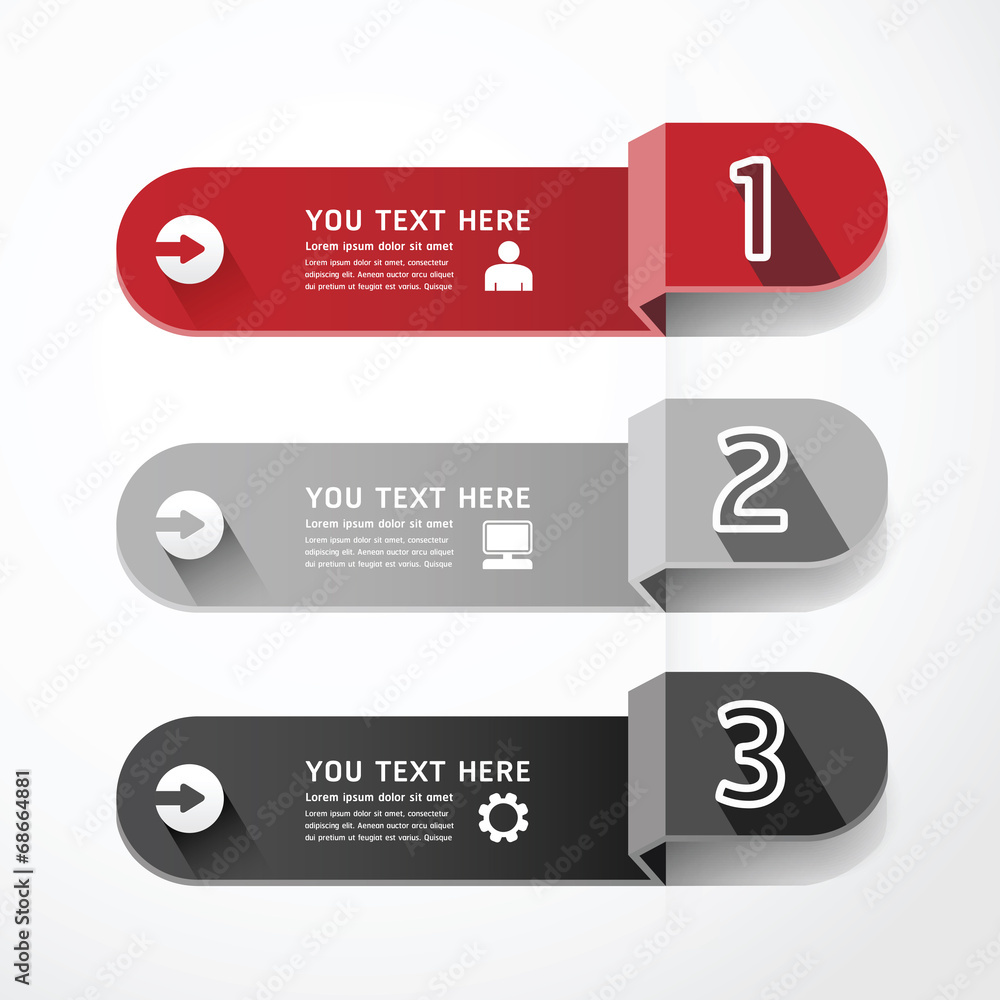 vector banners number design shadow Template concept vector banners number design shadow Template concept