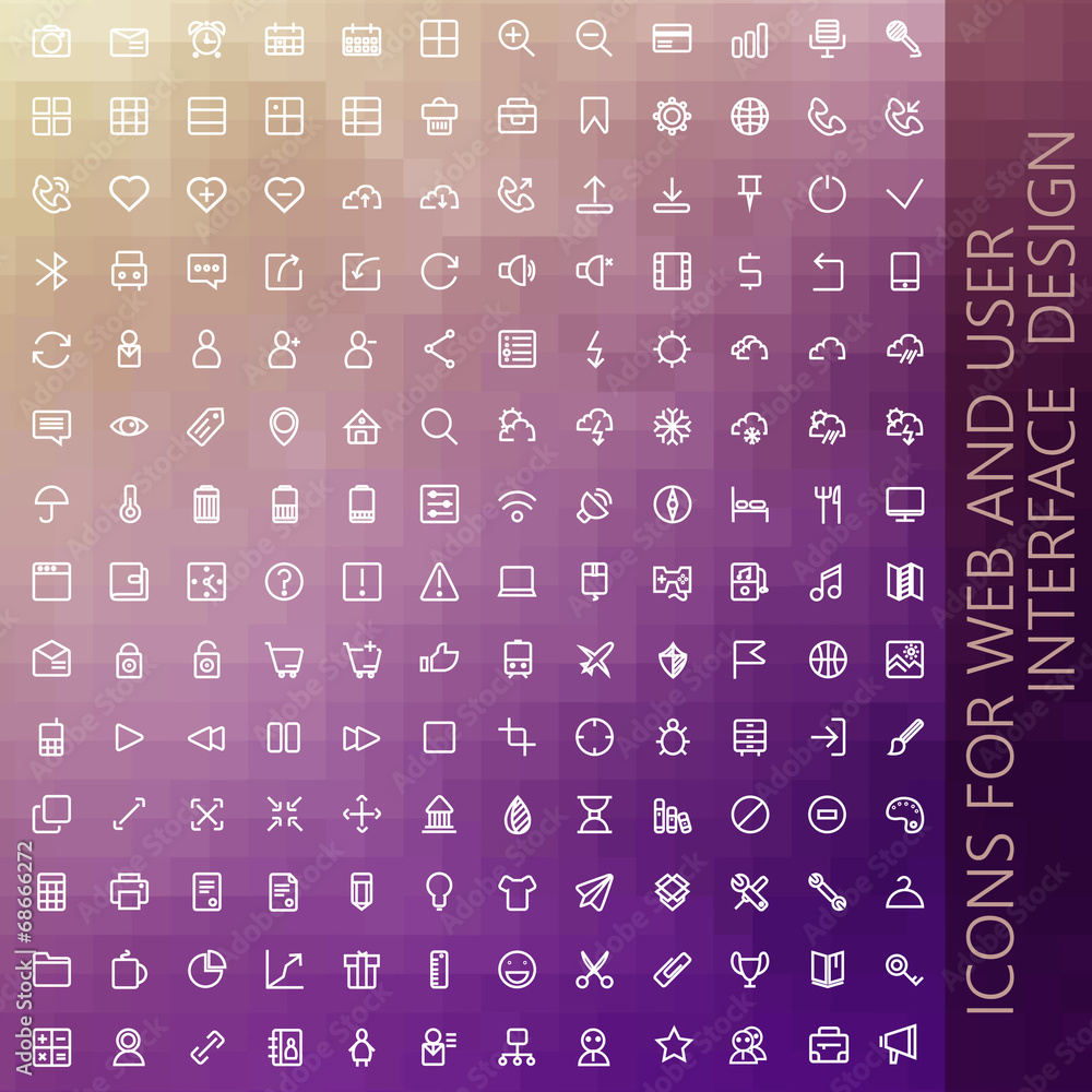 vector set of icons for web and user interface design Stock Vector ...