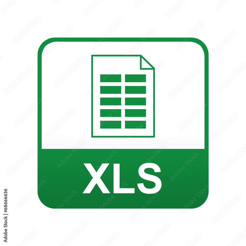 Fotografie Etiqueta tipo app verde XLS