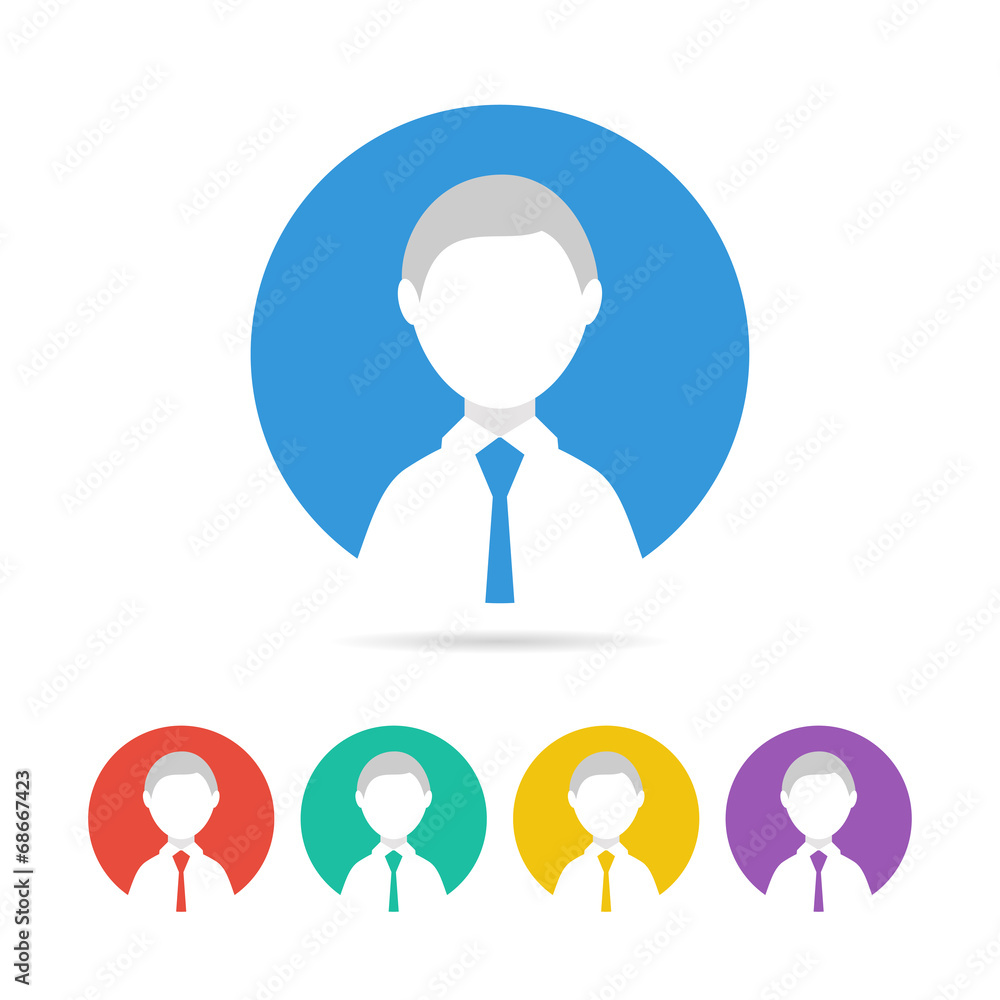 Colorful male user sign icon. Human avatar.