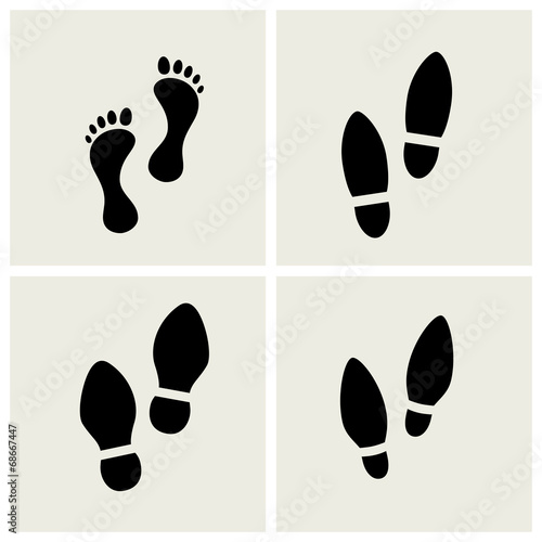 traces of feet and shoes