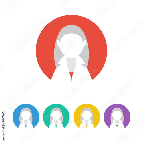 Free Download Colorful female user sign icon. Human avatar. - GFXLoad