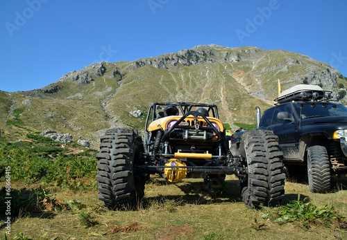offroad car 4x4 on the mountain