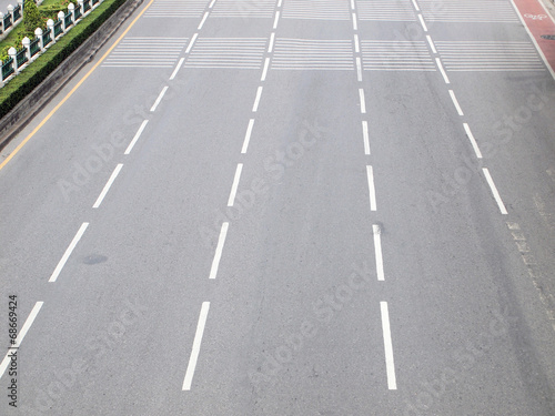 Wallpaper Mural Asphalt road with white stripes Torontodigital.ca