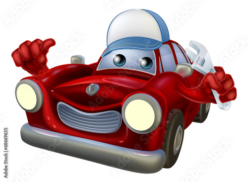 Car mechanic cartoon character
