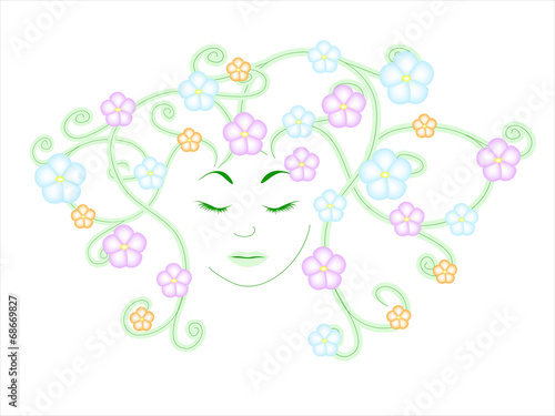 flowers and girl