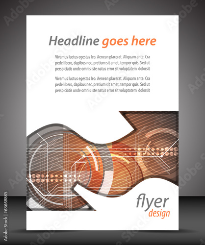Business A4 booklet cover with technological pattern