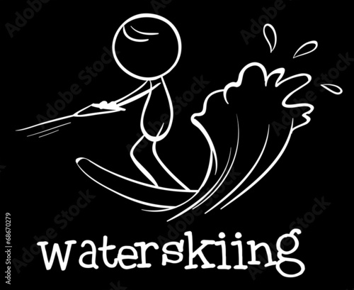 Quadro em tela A man doing waterskiing