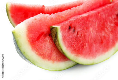 Fresh slice of watermelon, isolated on white