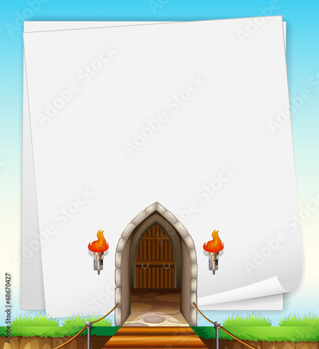 Castle entrance on paper
