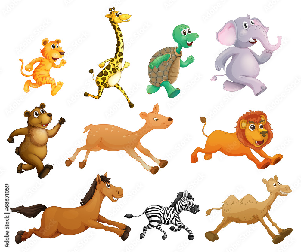 Naklejka premium Running animals