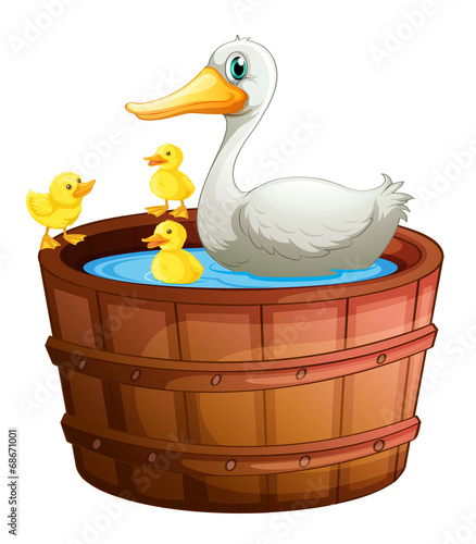 A bathtub with ducks