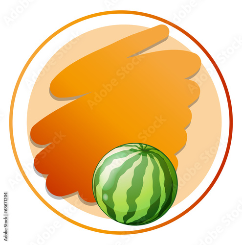 An empty round template with a watermelon