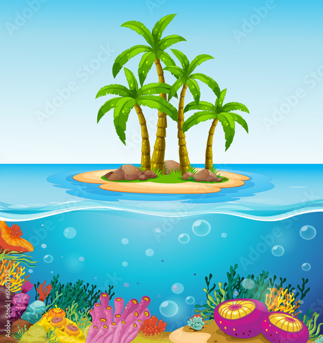A beautiful island in the middle of the sea