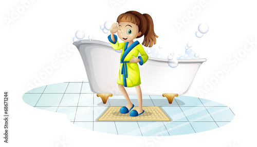 Girl and bathtub