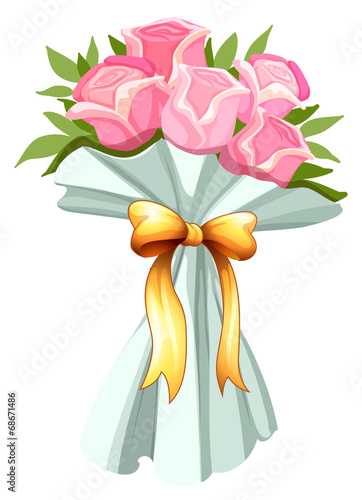 A bouquet of pink roses