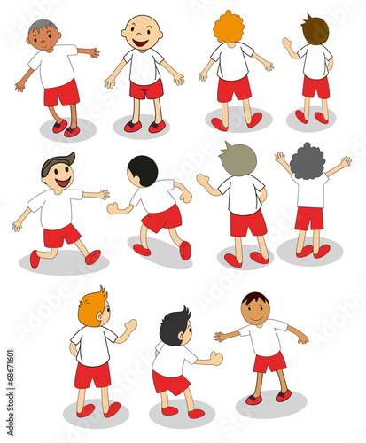 Set of boys playing