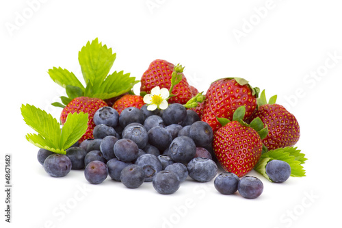 fresh fruits on white background