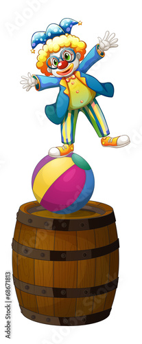 A clown showing some tricks