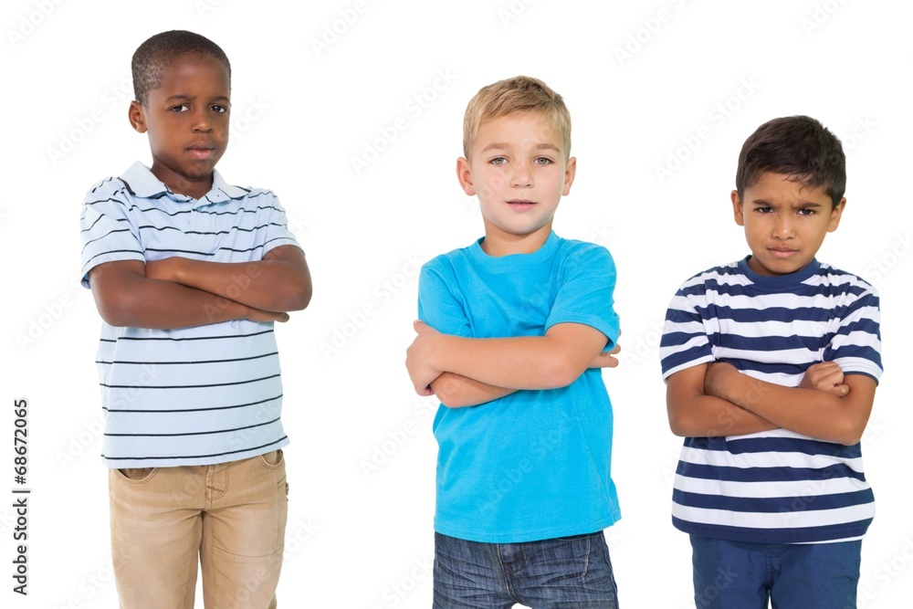 Cute children pouting at camera