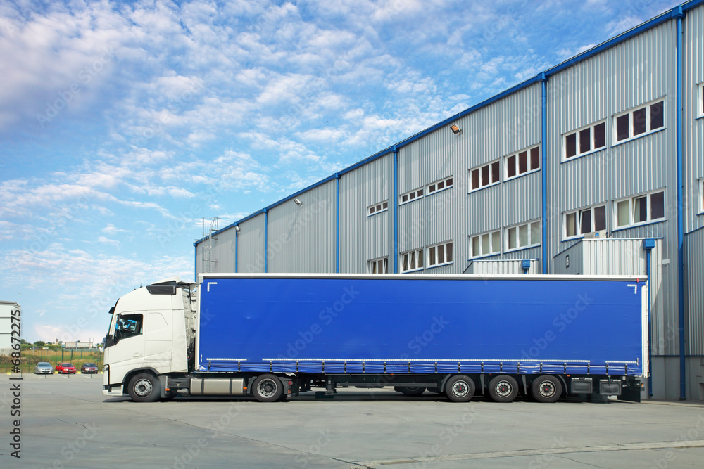 Truck in warehouse