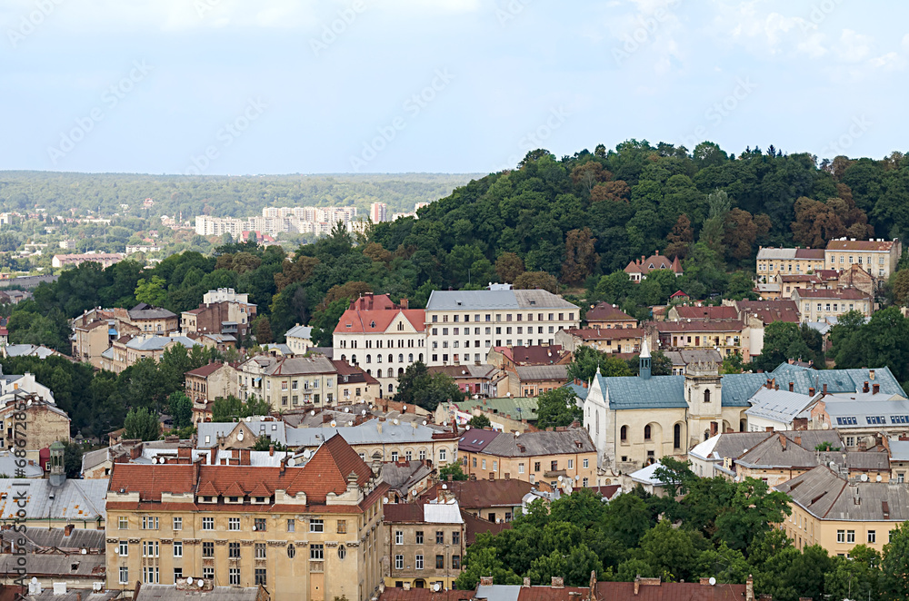 landscape of the city of Lviv in Ukraine