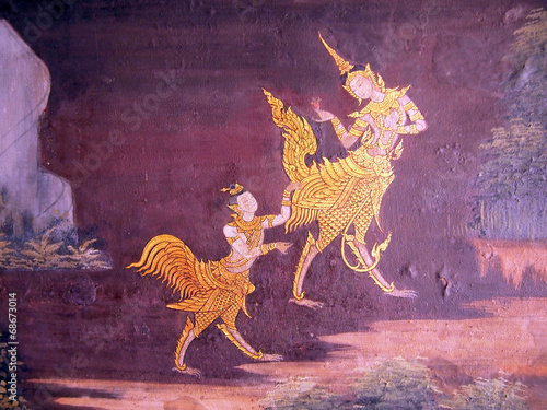 A scene from the Ramakien in Wat Phra Kaew  Bangkok  Thailand