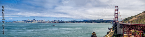 San Francisco skyline with Golden Gate Bridge