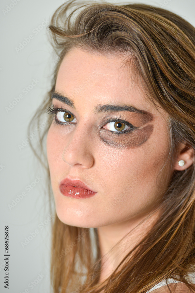 Beautiful young woman with coffee bean make up Beautiful young woman with coffee bean make up
